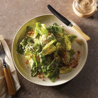 Ancho Caesar Salad with Rosemary Sourdough Crumbs