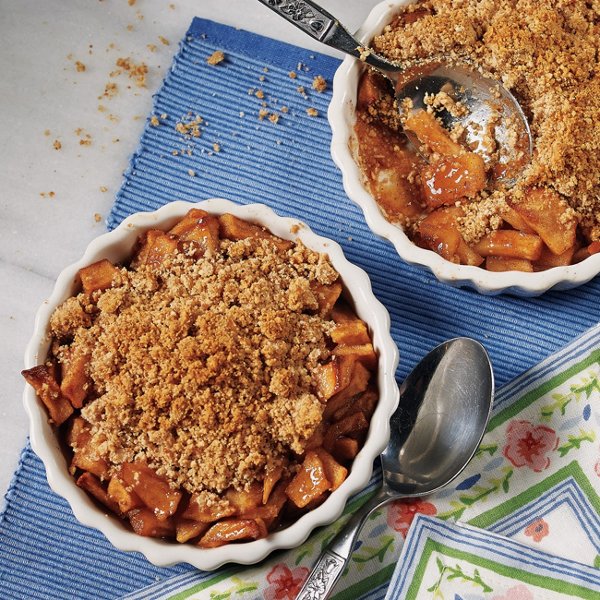 Apple Compote with Gluten Free Pretzel Almond Streusel