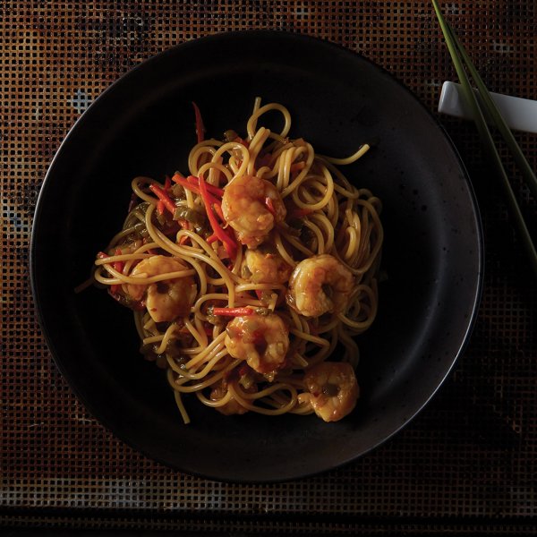 Asian Inspired Shrimp Pasta