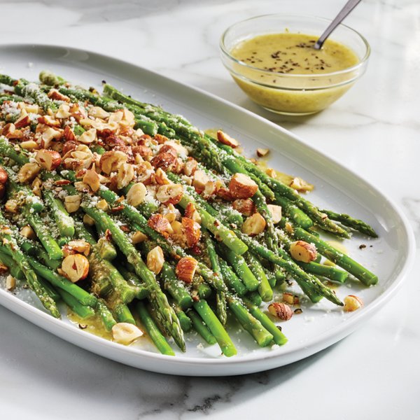 Asparagus Caesar with Pecorino and Hazelnuts