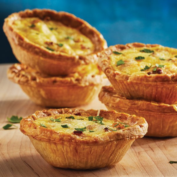 Bacon Apple and Gruyère Quiche-ettes