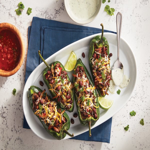 Beef Stuffed Poblano Peppers