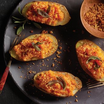 Brown Butter and Sage Twice Baked Potatoes