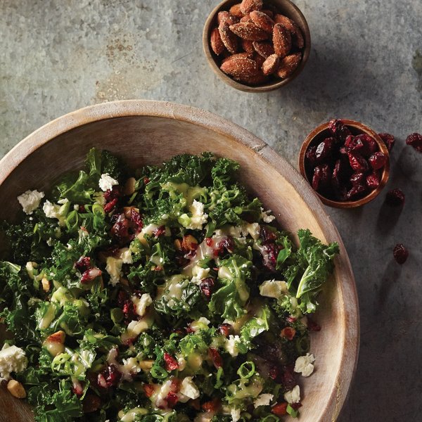 Bruised Kale Cranberry Salad