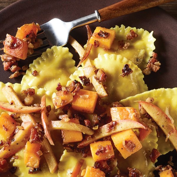 Butternut Squash Mezzelune with Pancetta & Apples