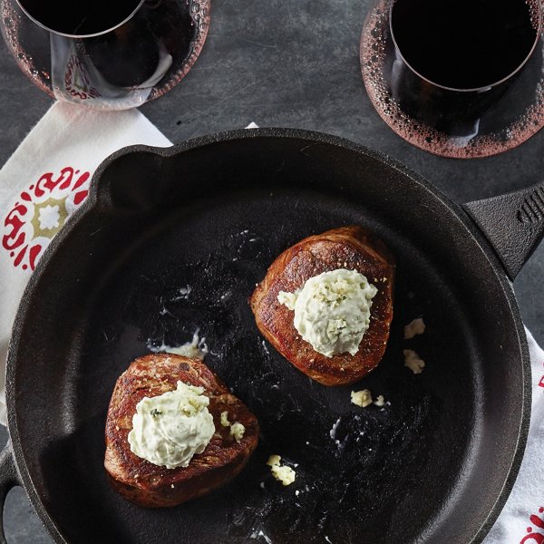 Cast Iron Roasted Filet Mignon with Whipped Bleu