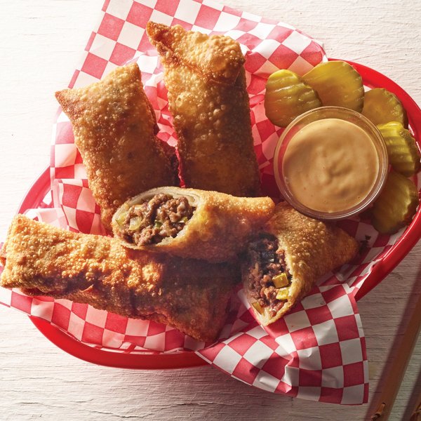 Cheeseburger Egg Roll with Special Sauce