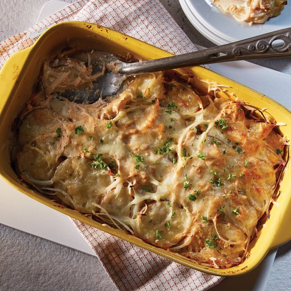 Cheesy Truffle Potato Gratin