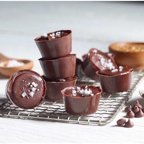 Chocolate Almond Butter Cups with Sea Salt