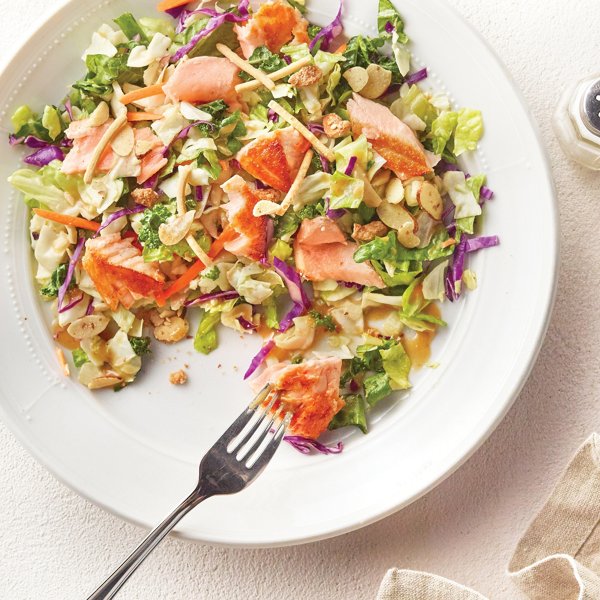 Chopped Salad with Seared Salmon