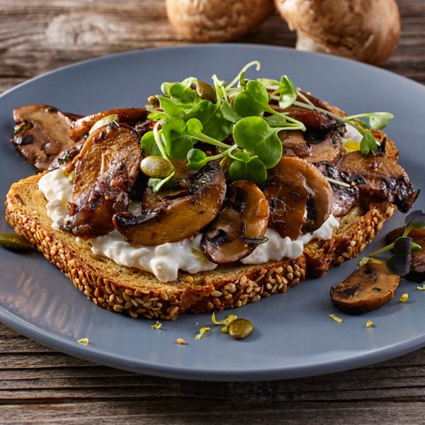 Cottage Cheese & Mushroom Toasts