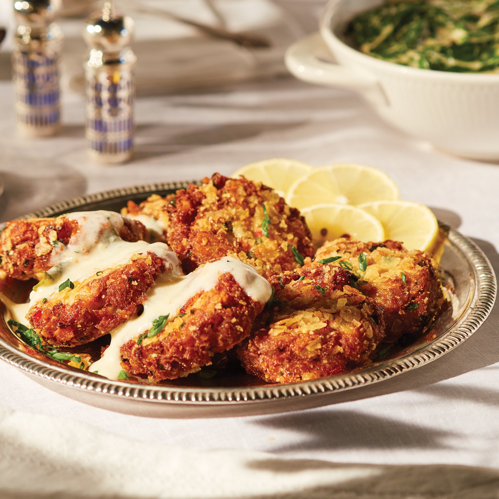 Crab Cakes with White Wine Garlic Butter Sauce Recipe from HEB