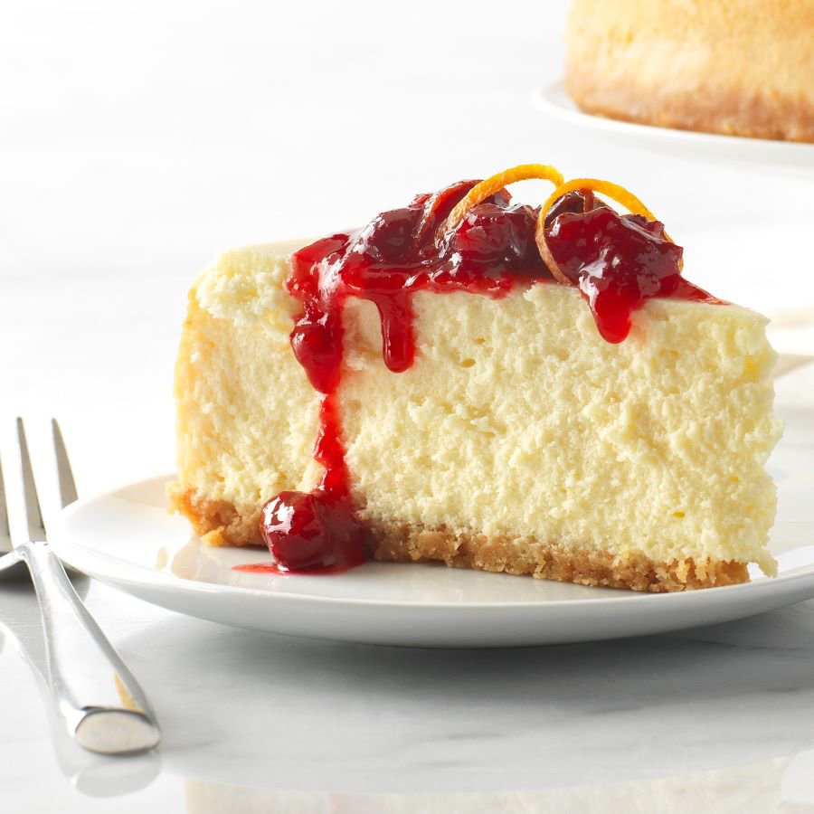 CranberryOrange White Chocolate Cheesecake Recipe from HEB