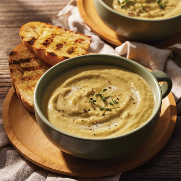 Creamy Celery Root and Leek Soup