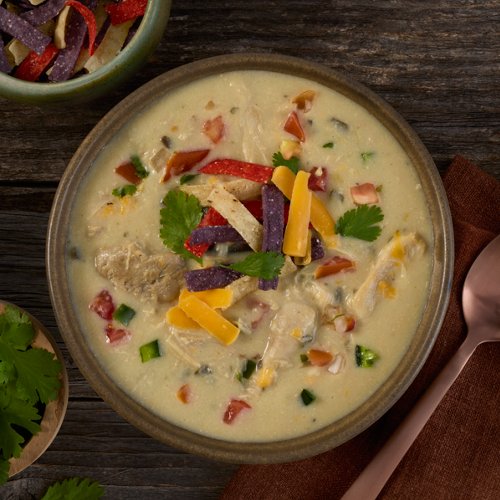Creamy Chicken Poblano Tortilla Soup