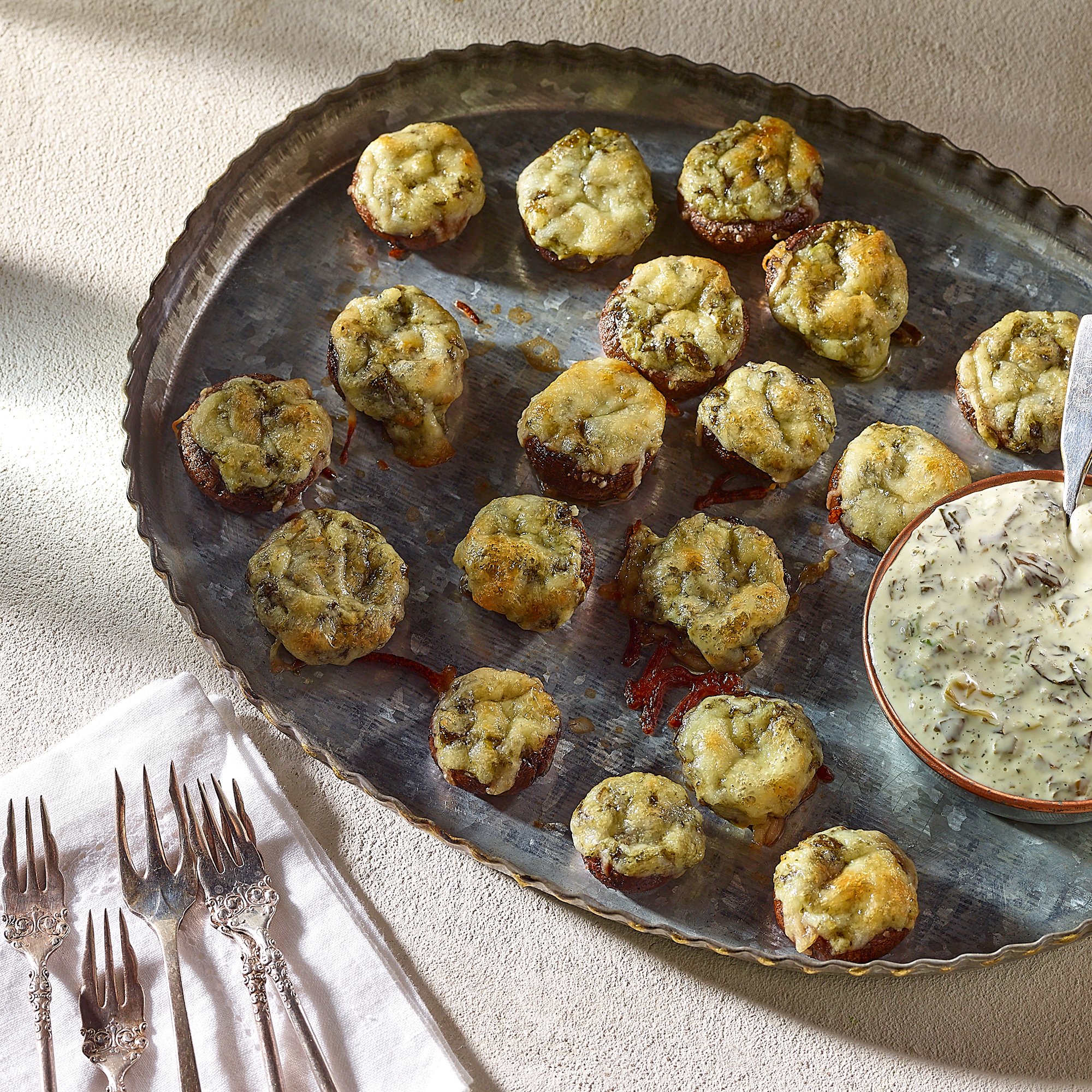 Garden Spinach Dip Stuffed Mushrooms Recipe From H E B 9692