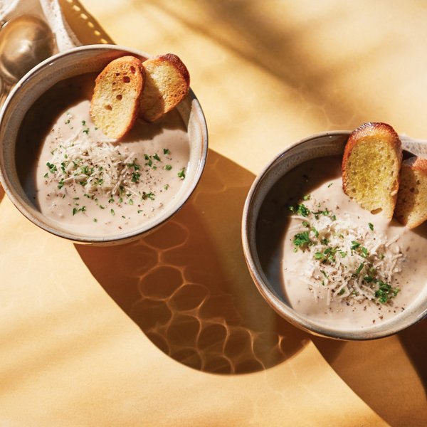 Garlic and Truffle Cream of Mushroom Soup