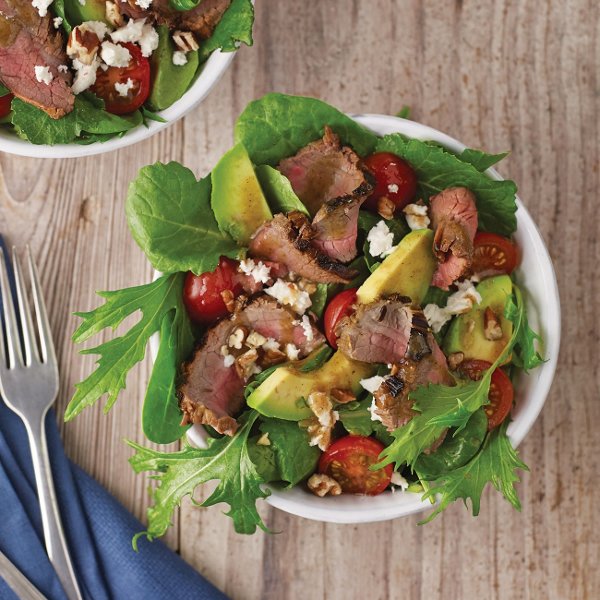 Garlic Marinated Flank Steak Salad