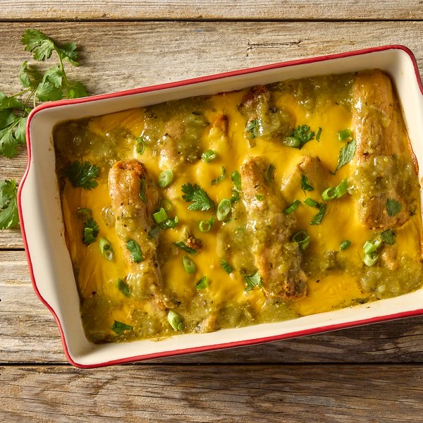Green Chili Tamale Enchiladas