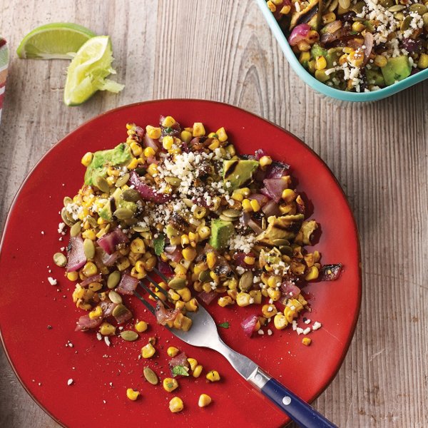 Grilled Corn & Avocado Salad with Cilantro Vinaigrette