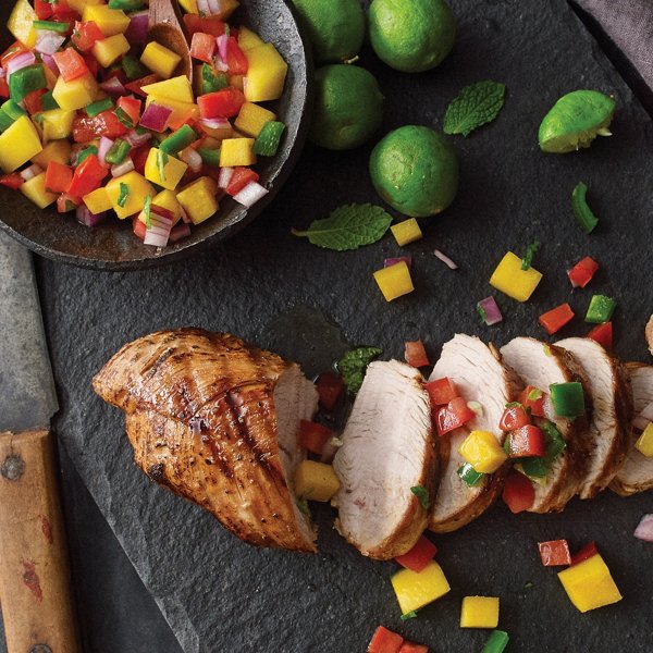 Grilled Turkey Tenderloins with Mango Salsa