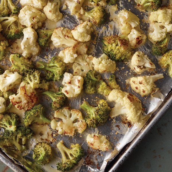 Herb Butter Roasted Broccoli & Cauliflower