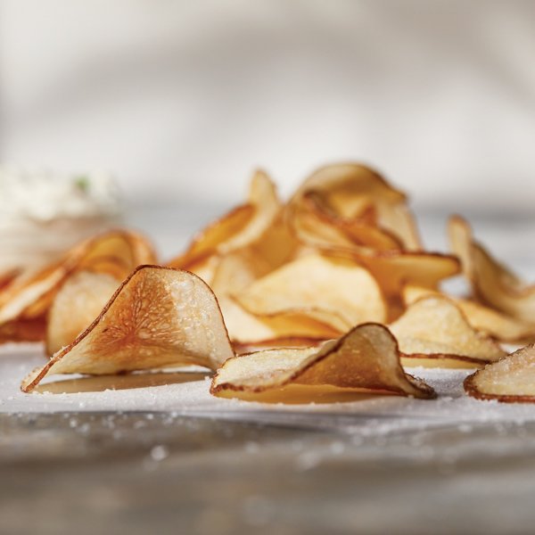 Homemade Potato Chips and Blue Cheese Dip