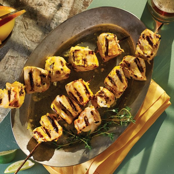 Honey Mango Chicken Kabobs