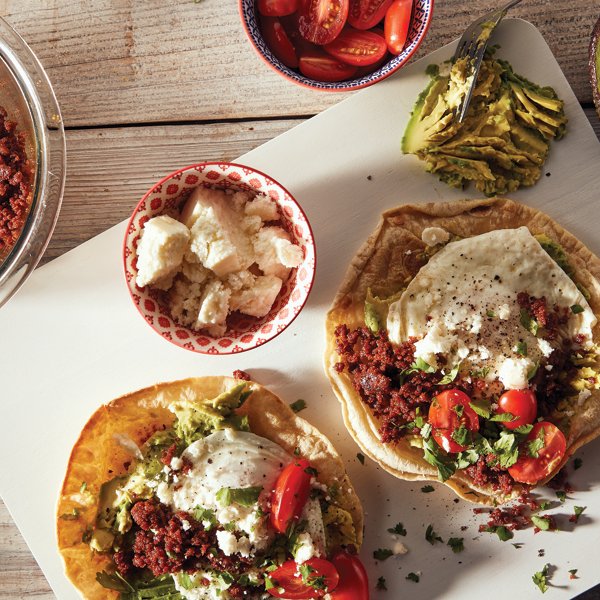 Keto Avocado Tostada Con Chorizo