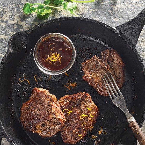 Lamb Chops with Ancho Chile Honey Sauce