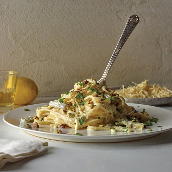 Lemon Artichoke Fettuccine Alfredo