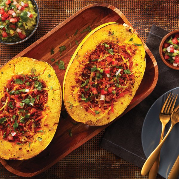 Meatless Southwest Stuffed Spaghetti Squash