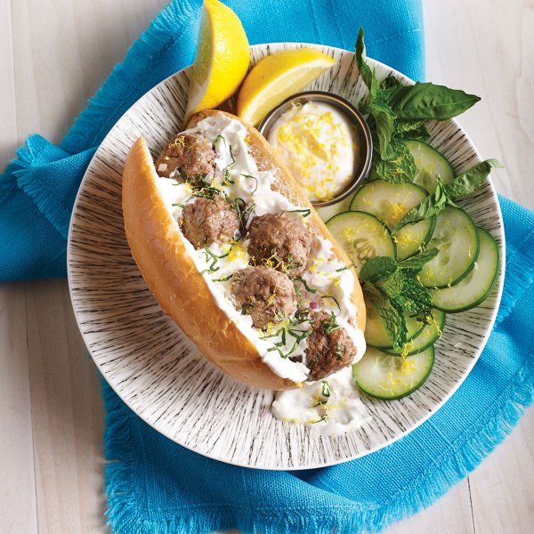 Mediterranean Lamb Meatballs with Lemon Tzatziki