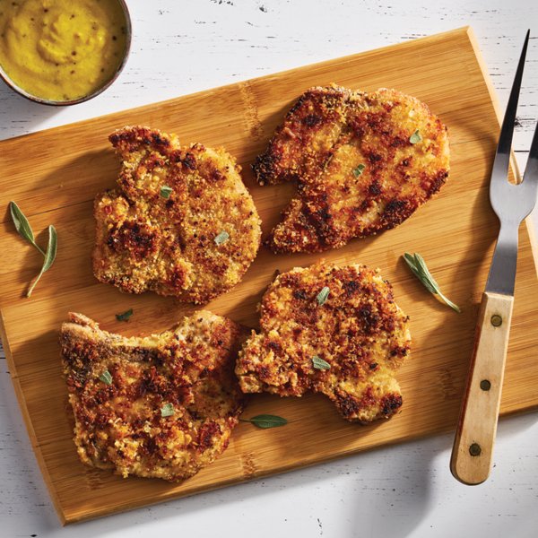 Mustard and Herb Crusted Pork Chops