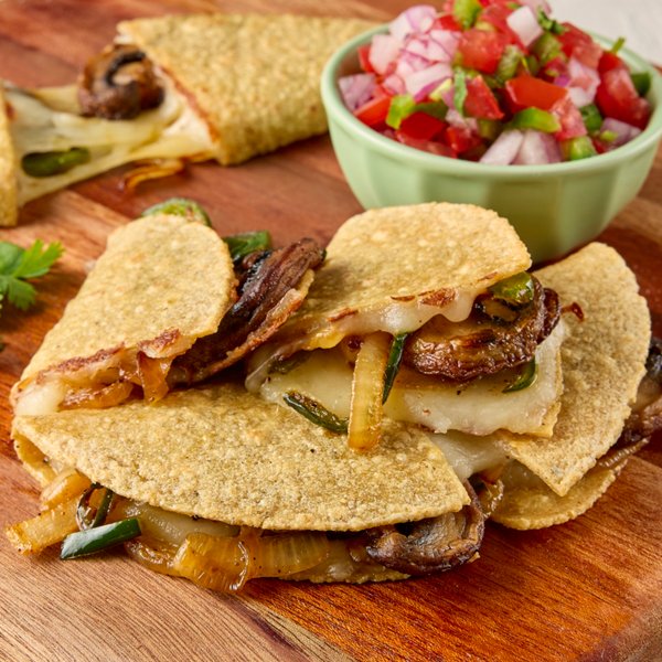 Oaxacan Mushroom and Poblano Quesadillas