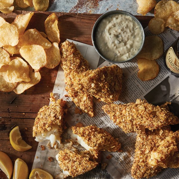 Oven Fried Herbed Fish and Chips