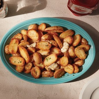 Pan Roasted Potatoes with Everything Bagel Butter