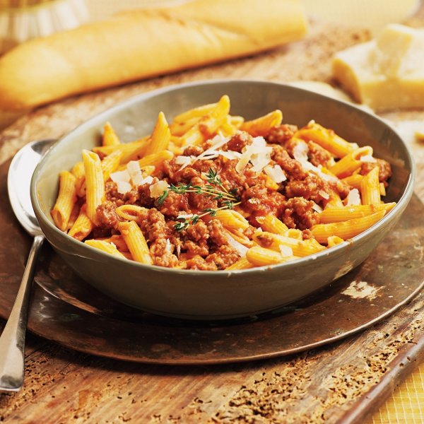 Penne with Marinara Sauce, Thyme & Italian Sausage