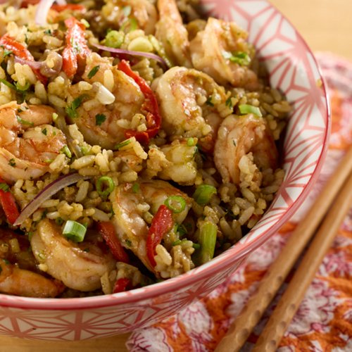 Peruvian Style Shrimp Fried Rice