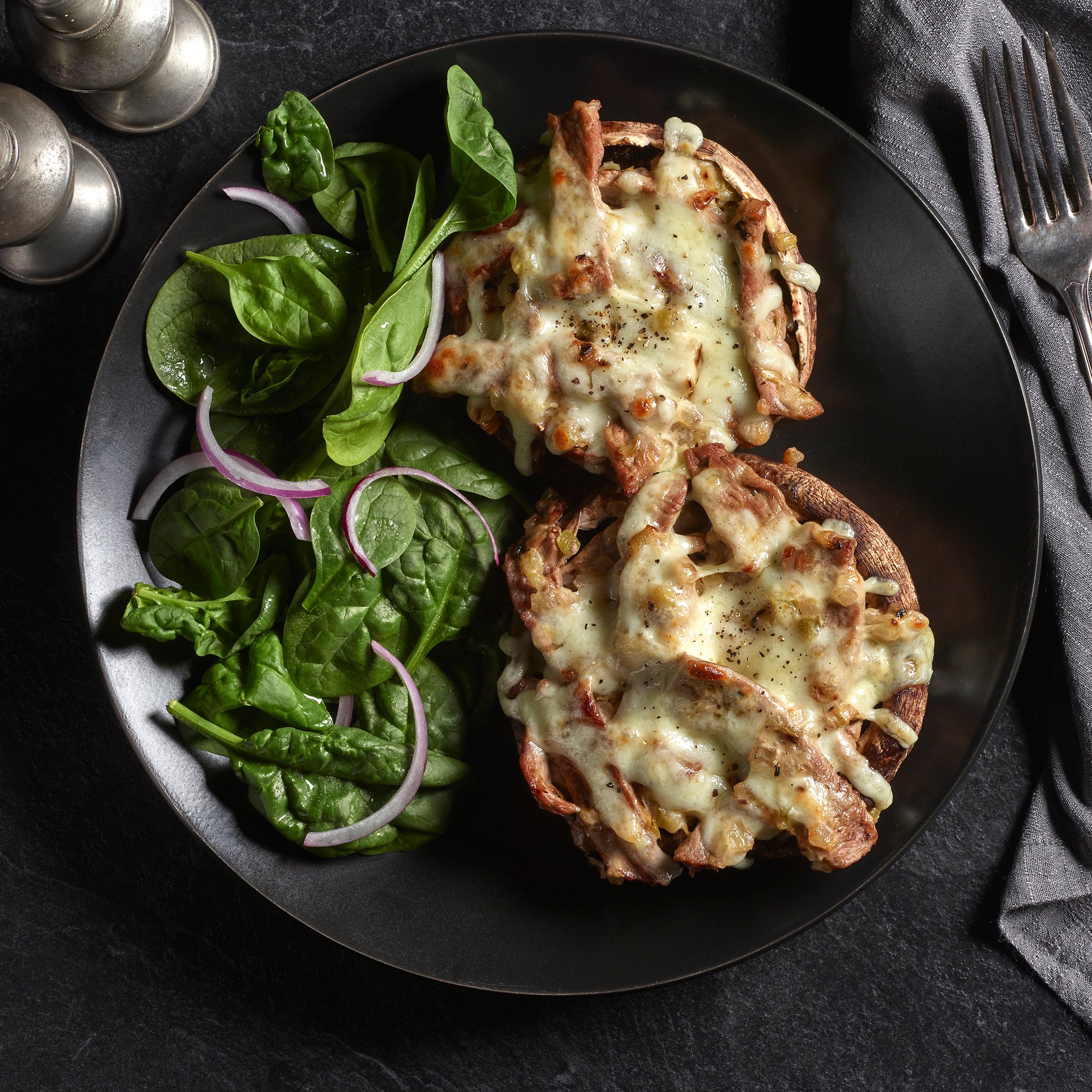 Philly Cheesesteak Stuffed Portobello Mushrooms Recipe From H E B