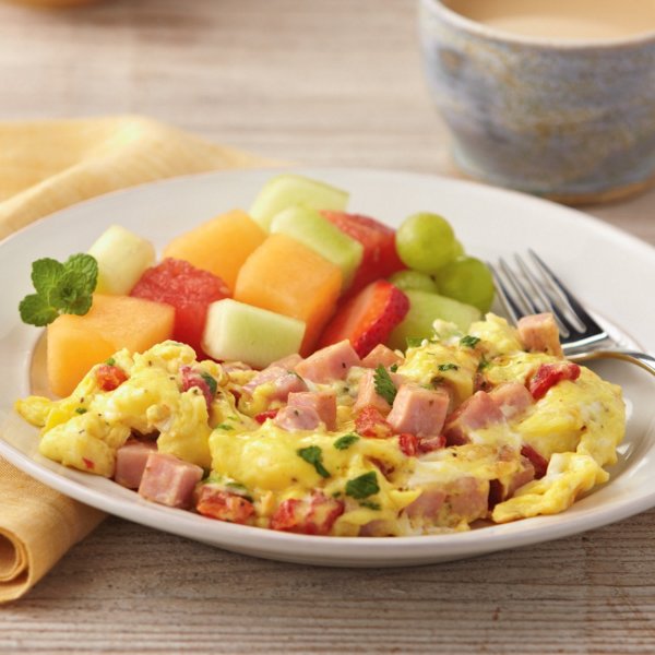 Pimento and Ham Scrambled Eggs