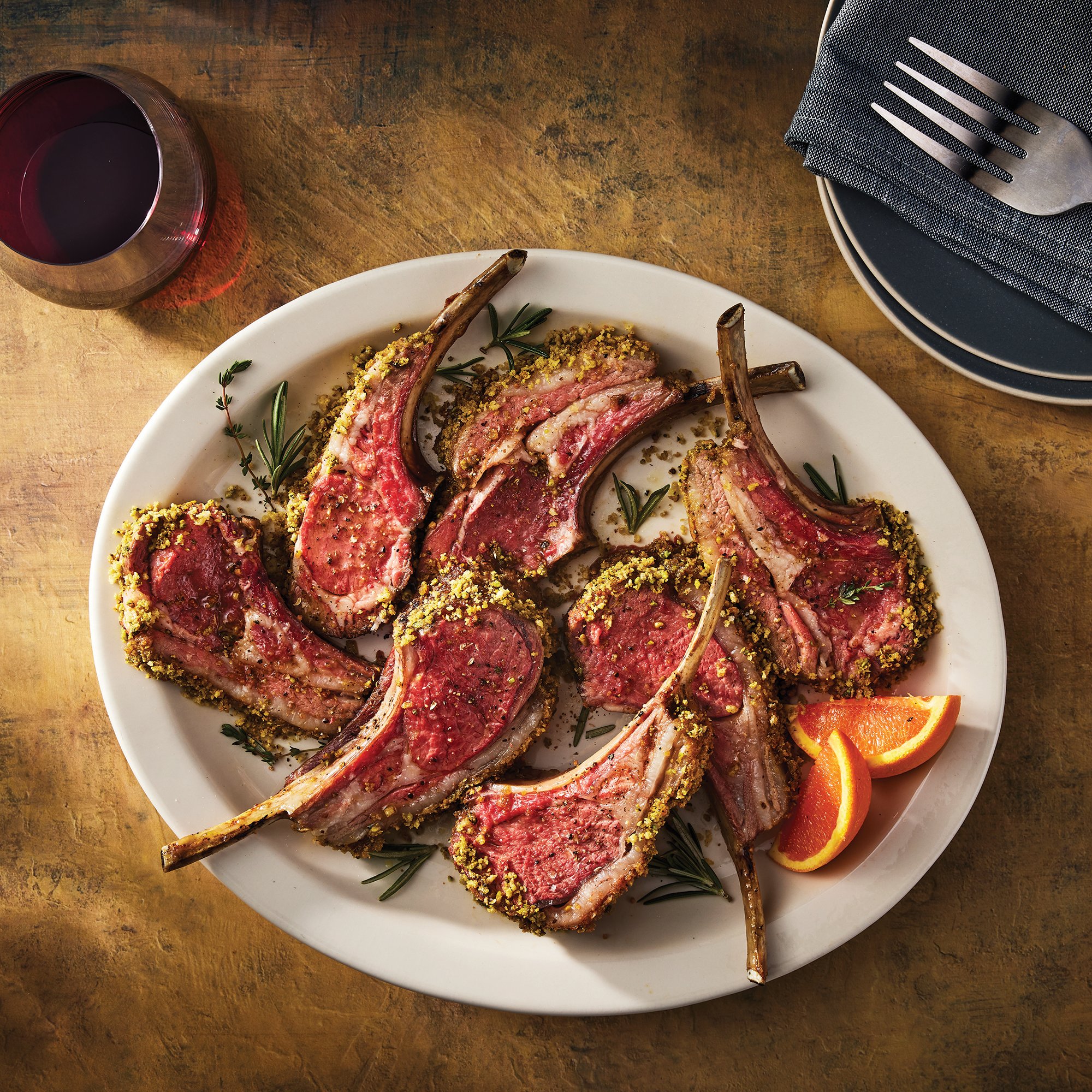Pistachio Crusted Lamb Rack Recipe from HEB