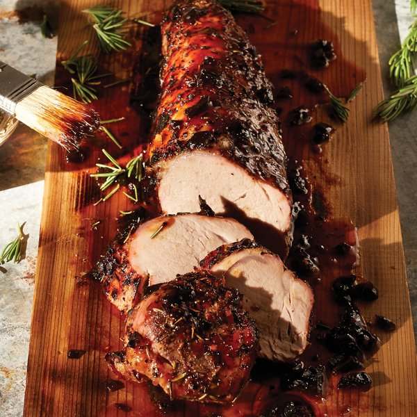 Plank Smoked Rosemary Balsamic Pork Tenderloin