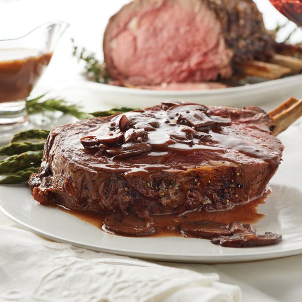 Prime Rib Roast with Burgundy Mushroom Sauce