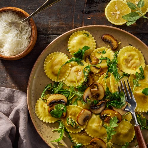 Pumpkin Truffle Girasoli with Mushroom and Sage