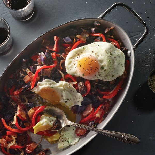 Purple Potato & Bacon Breakfast Hash