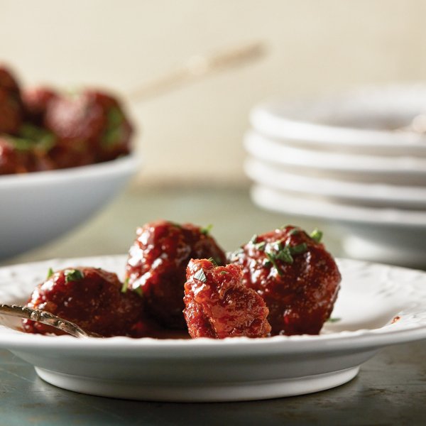 Raspberry Chipotle Slow Cooker Meatballs