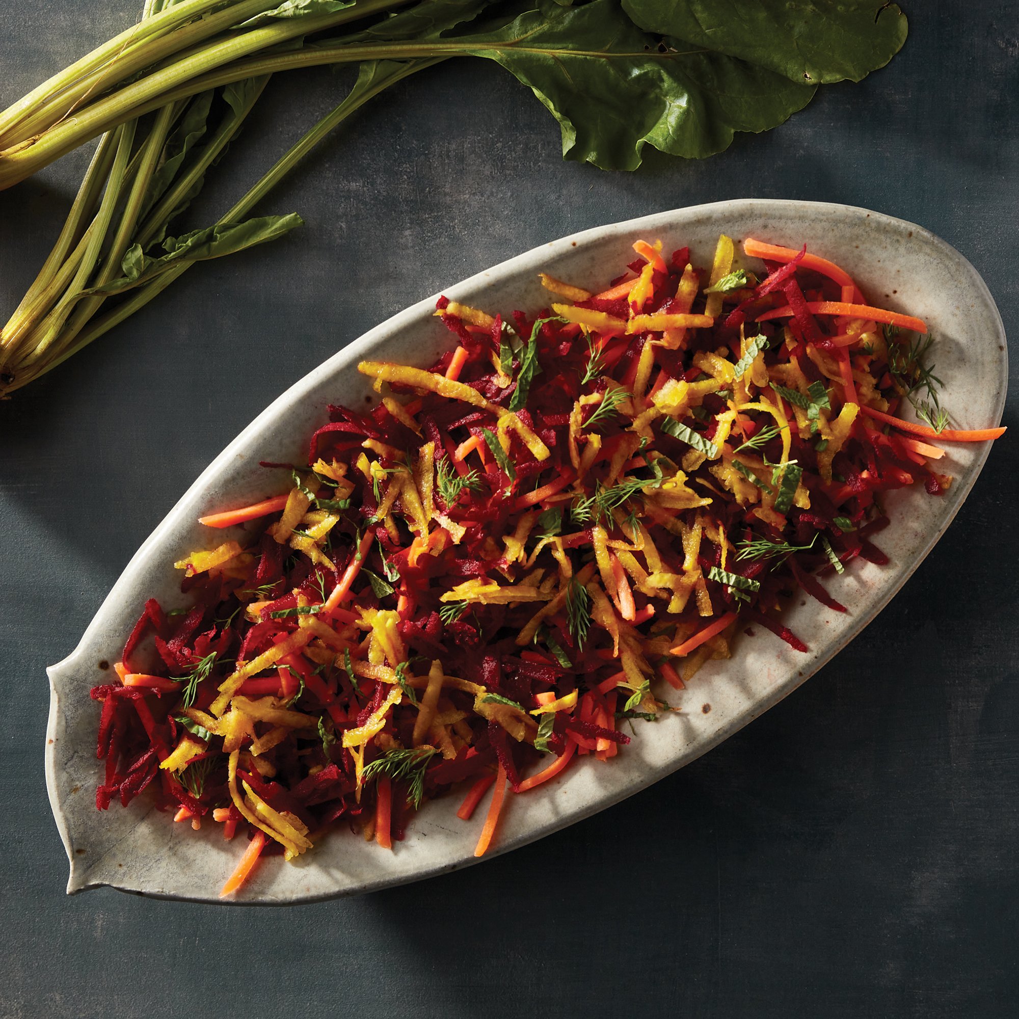 Raw Beet & Carrot Salad with Dill and Mint Recipe from HEB