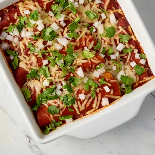 Red Chicken and Cheese Enchiladas