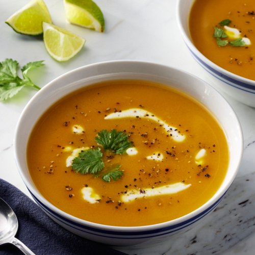 Red Kuri Squash Soup with Coconut Milk and Garam Masala